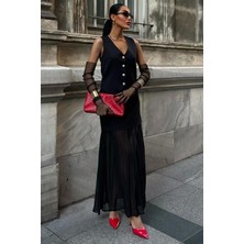 La Mode Istanbul Yelek Ve Pilise Etekli Premium Takım 10096