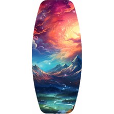 Wudie Ahşap Baskılı Denge Tahtası Rocket Balance Board Rocket Gym Board