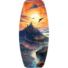 Wudie Ahşap Baskılı Denge Tahtası Rocket Balance Board Rocket Gym Board