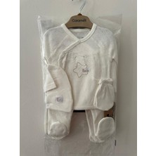 Caramell  Cute Bear ( Ayıcıklı) Ekru, Bej, Gri, Mavi Renk Çeşitli Erkek 5li Hastane Çıkışı 1454