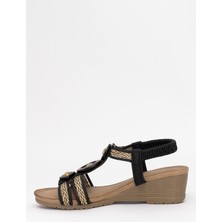 Guja 25Y145-4 Kadın Dolgu Topuk Sandalet Siyah