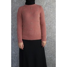 Fiyonk Taşlı Triko Kazak