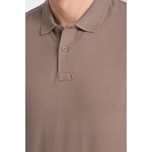 Frappoli 2739 Arven Erkek Taş %100 Pamuk Pike Kumaş Slim Fit Polo Yaka Tişört