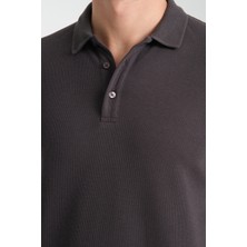 Frappoli 2861 Monza Erkek Antrasit Regular Fit %100 Pamuk Waffle Polo Yaka T-Shirt