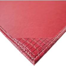 Premium Termo Deri Masaüstü Sümen Kırmızı | 34,5 x 48,5 cm Geniş Ofis Masa Altlığı | Kaymaz Tabanlı, Lüks El Dikişli Yazı Yüzeyi | Profesyonel Ofis ve Hediye Kullanımı İçin İdeal | Ankara Menü