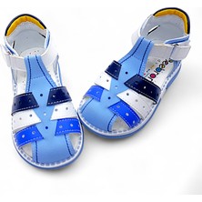 Beebron Ortopedik Erkek Bebek ve Çocuk Sandaleti Cayman Serisi CYM2404b Mavi Beyaz Lacivert 23