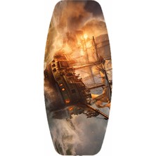 Wudie Ahşap Baskılı Denge Tahtası Rocket Balance Board Rocket Gym Board