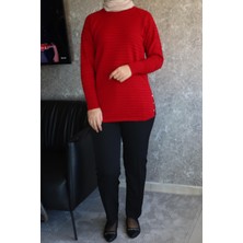 Triko Tunik Taşlı Mavi