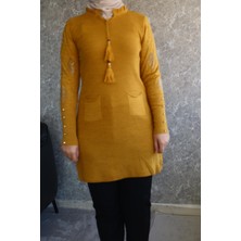 Kolları Taşlı Triko Camel