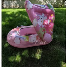 Pembe Hello kity Şişme Bebe Flotörü Bebek Simiti  Bebek Simidi Havuz Simidi  Oturmalı