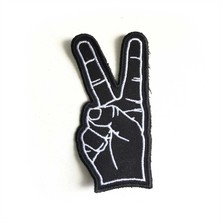 Barış Peace Patch / Two Fingers Patch Yama Nakış