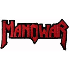 Manowar Kırmızı Yazı Patch Yama Nakış