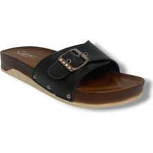 Capri 9002-25 Deri Tek Bant Tokalı Kadın Terlik