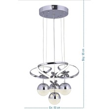 Trend Rose Venüs Modern Sarkıt LED Avize Toplu Kelebek Taşlı Krom Kaplamalı