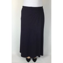 Arkası ve Önü Verev Parçalı Beli Lastikli Bedenli Penye Etek