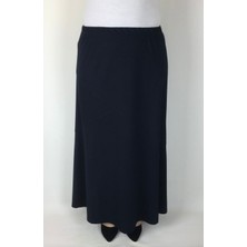 Arkası ve Önü Verev Parçalı Beli Lastikli Bedenli Penye Etek