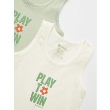 Erkek Çocuk Organik Pamuklu Likralı Atlet Play To Win 2'li Paket