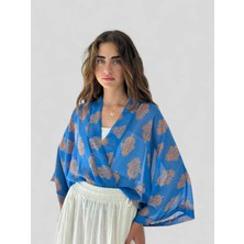 Retrobird Tasarım Mini Kimono Kadın Mavi