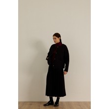 Pileli Etek - Obsidian Black