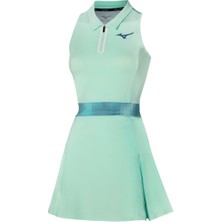 Mizuno Frontier Dress Kadın Tenis Elbisesi Yeşil Nefes Alabilir Kumaş ve Esnek Hareket Özgürlüğü