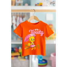 Book OrBook Tweety On Tree Branch  Pamuk Premium Kalite Çocuk Tişörtü (3-12 Yaş)