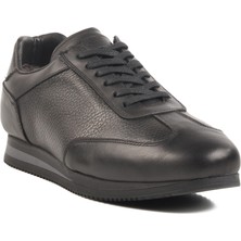 Siyah Hakiki Deri Erkek Günlük Ayakkabı 2K1004-HK-7811 M