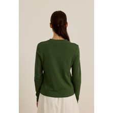 Yakası Ribana Detaylı Pamuklu T–shirt