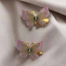 Gigi Giyim Renkli Kelebek Desenli Pens Toka