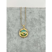 Gold Yazlık Vintage Deniz Temalı Çelik Kolye