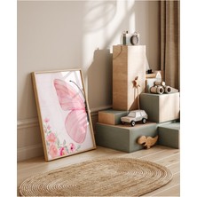 Isme Özel Düzenlenebilir Kelebek Tasarımlı Çocuk Bebek Odası 3lü Tablo Poster Seti Çerçevesiz Çocuk9, 20 x 30