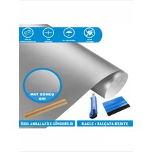 Kendinden Yapışkanlı Gümüş Gri Buzdolabı Kaplama Folyosu 100 x 200 Folyoslra, 100 x 200