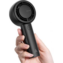 Aecooly PB01 Iç Spiralli Çift Halka Hava Akışı Teknolojili 5 Kademeli Soğutucu El Fanı Siyah