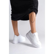 Bıana Bağcıklı Ortopedik Taban Kadın Sneaker Spor Ayakkabı  Bt - Beyaz