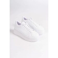 Bıana Bağcıklı Ortopedik Taban Kadın Sneaker Spor Ayakkabı  Bt - Beyaz