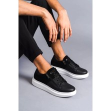 Slw155 Warrior Bağcıklı Ve Fermuarlı Cilt Süet Erkek Günlük Sneaker Ayakkabı Csbt - Siyah