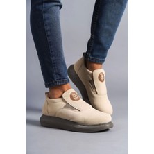 SLW161 Hippo Bağcıksız Süet Erkek Günlük Sneaker Ayakkabı Sgt - Bej