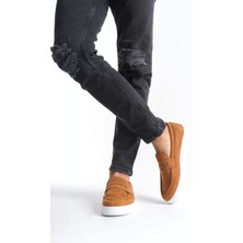SLW180 Estilo x Bağcıksız Süet Erkek Günlük Spor Klasik Ayakkabı Sbt - Taba