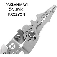Umotech Profesyonel Çok Amaçlı Tel Sıyırıcı Pensesi, Elektrikçiler Için Kablo Kesme Bükme ve Sıkma Pensesi