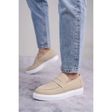 Slw180 Estilo X Bağcıksız Süet Erkek Günlük Spor Klasik Ayakkabı Sbt - Krem