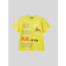 Benetton Erkek Çocuk Figürlü Tshirt 1-6 Yaş Sarı