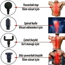 Yues Profesyonel Şarjlı Masaj Tabancası | 6 Hız, 4 Başlık | Sporcu Ve Ev Tipi Kullanım