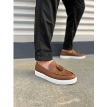 JY153 Bloom Bağcıksız Püsküllü Cilt Erkek Günlük Spor Klasik Ayakkabı Cbt - Taba