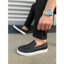 JY180 Estilo x Bağcıksız Cilt Erkek Günlük Spor Klasik Ayakkabı Cbt - Siyah