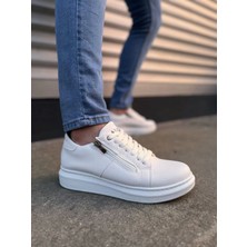 JY155 Warrior Bağcıklı ve Fermuarlı Cilt Erkek Günlük Sneaker Ayakkabı Cbt - Beyaz