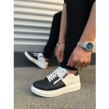 JY155 Warrior Bağcıklı ve Fermuarlı Cilt Erkek Günlük Sneaker Ayakkabı Cbt - Beyaz/siyah