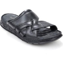 Papuçcity Aldmr 804 Ortopedik Erkek Masaj Tabanlı Hakiki Deri Terlik