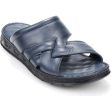 Papuçcity Aldmr 804 Ortopedik Erkek Masaj Tabanlı Hakiki Deri Terlik