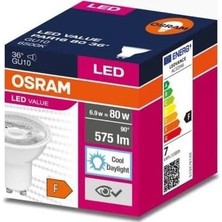 Osram GU10 Duylu 6,9 W LED Ampul 6500 Kelvin Beyaz Işık 