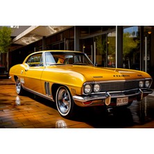 Aden Dekoratif Sarı Araba Kanvas Tablo