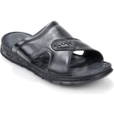 Papuçcity Aldmr 803 Ortopedik Erkek Masaj Tabanlı Hakiki Deri Terlik